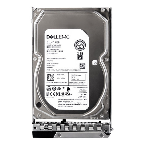 Disco duro Dell Exos 7e10 SATA de 2 TB, 6 Gbps, Lff ST2000nm12b, Pn 00y4cd