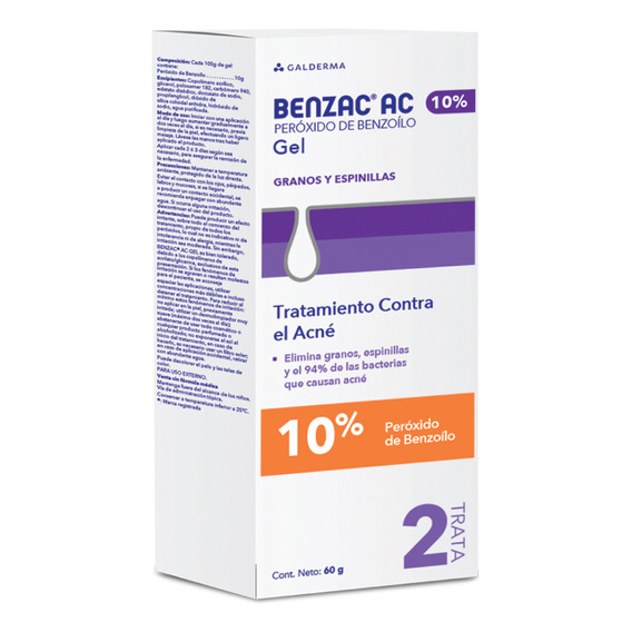 Benzac Ac Gel Facial Antiacne X 10% X 60gr