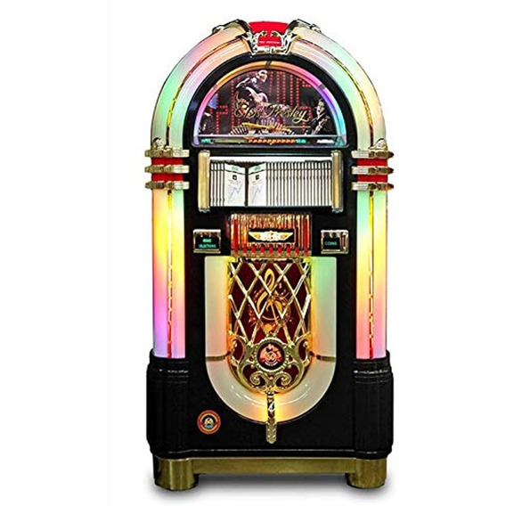 Rockola Bubbler Cd Elvis Jukebox En Negro Con Bluetooth §