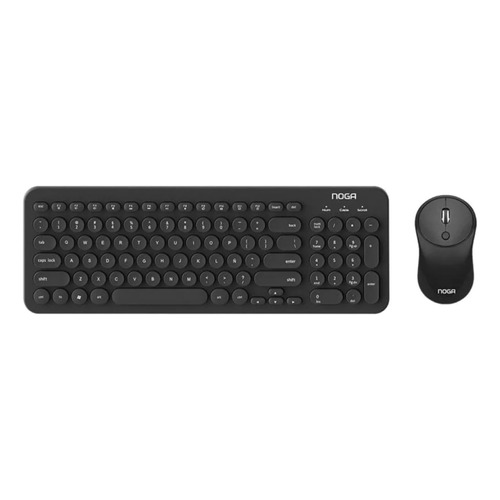 Kit de teclado y mouse inalámbrico Noga S5600 Español Latinoamérica de color negro