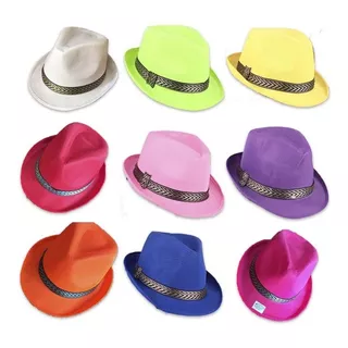 Combo X 10 Sombreros Tangueros Fluor Cotillón