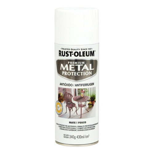 Pintura Aerosol Antióxido Metal Protection 340 Gr Rust Oleum Color Blanco Mate