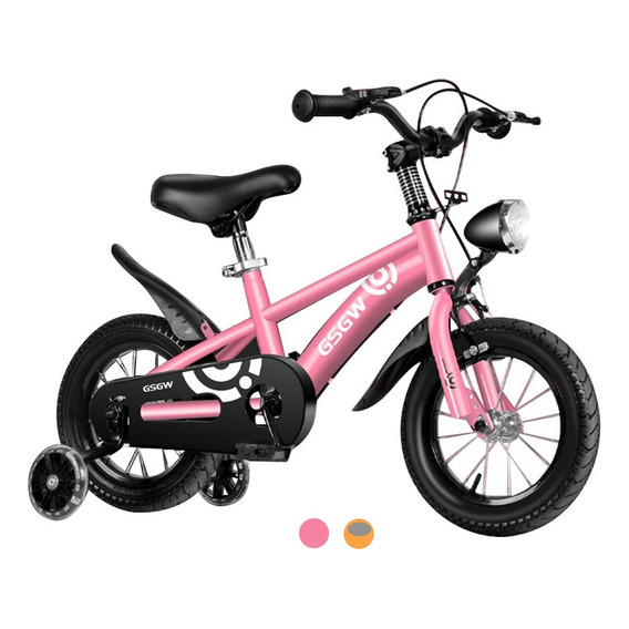 Bicicleta Infantil De 16 Inch Con Ruedas Auxiliares  Y Luces