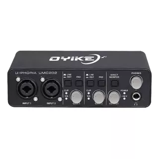 Interfaz De Audio Oyike Usb Y Preamplificador De Micrófono Color Negro