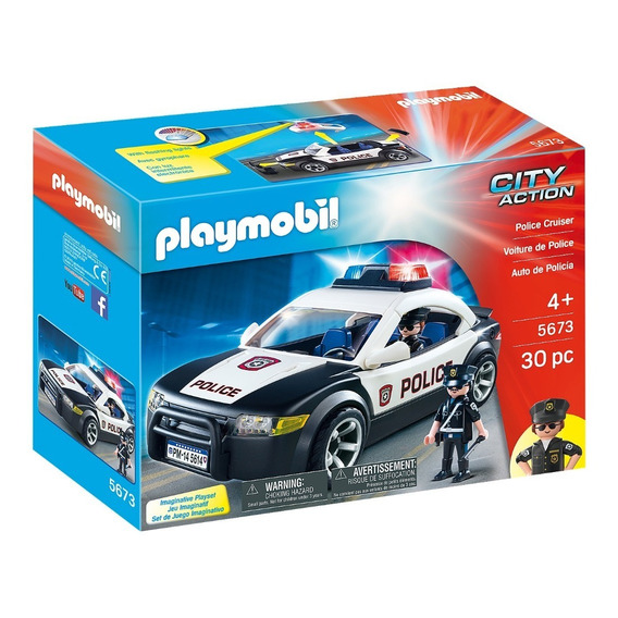 Figura Armable Playmobil City Action Auto De Policía 30 Pzas
