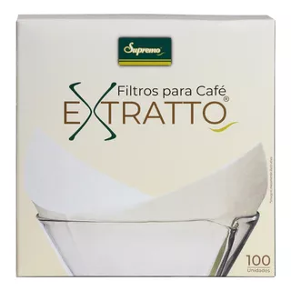 Filtro Quadrado Branco Com 100un Para Chemex 6 A 8 Xíc Café