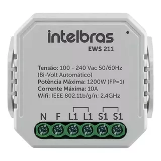 Interruptor Controlador De Cargas Wifi 1/1 Ews 211 Intelbras Cor Cinza