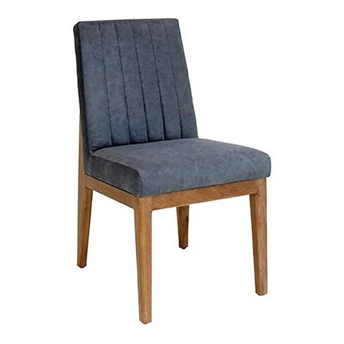 Silla De Comedor Italia Dark Grey Këssa Cdmx Color de la estructura de la silla Nogal Color del asiento Gris Diseño de la tela Liso