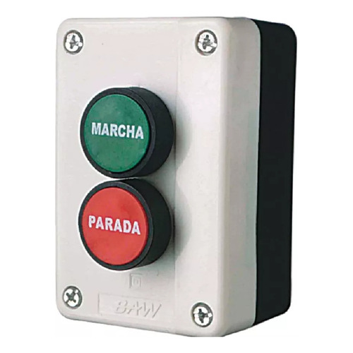 Pulsadores Rasantes Marcha Na + Parada Nc Caja Plástica Baw B5CM-B211 Color Verde-Rojo