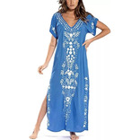 Vestidos Kaftan Bordados Para Mujer Vestido Tipo Pareo