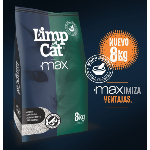 Piedras Sanitarias Limp Cat Neutro 8kg x 8kg de peso neto