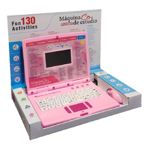 Computador Didáctico 130 Funciones Ingles Y Español Color Rosa