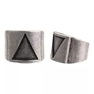 Anel De Aço Polido Masculino Triangulo Estilo Antigo Viking 