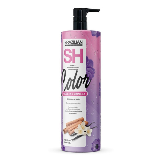 Shampoo Brazilian Violeta Y Vainilla 1lt. Cabellos Teñidos