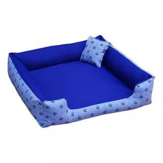 Cama Cachorro 70x70 Cama Pra Cachorro Grande Com Ziper Cor Azul Coroa