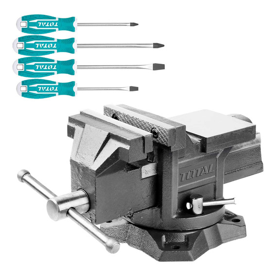 Tornillo Banco 8' Morza Yunque Base Giratoria+set Desarmador