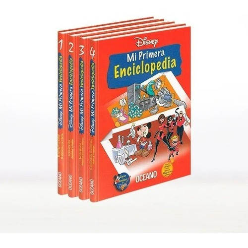 Mi Primera Enciclopedia  Disney, 4 Tomos, Editorial Océano