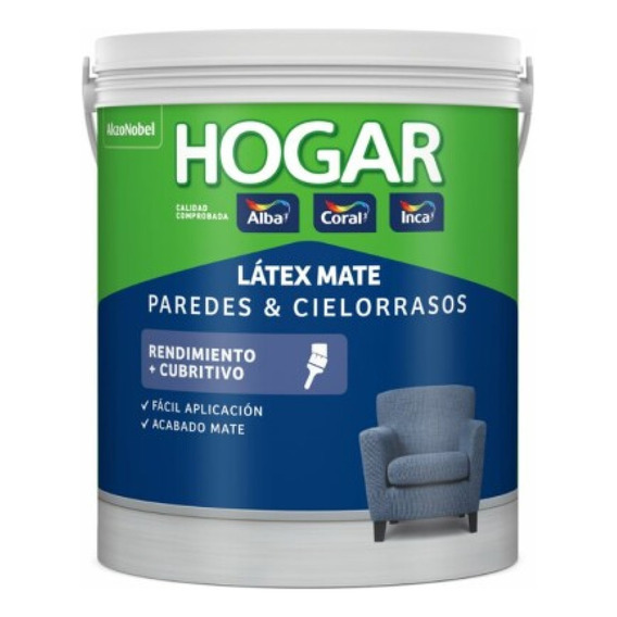 Pintura Inca Cielorrasos Y Paredes Linea Hogar 18 Lts