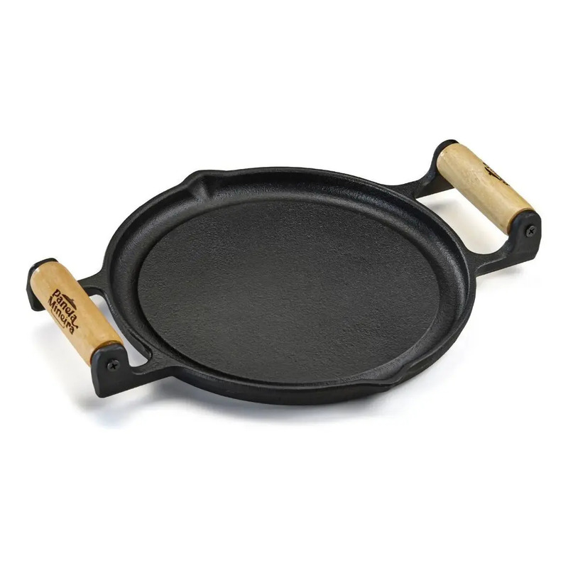Bifeteira Ferro Fogo Forte22x2cm Alça Madeira Panela Mineira Preto Bifeteira Ferro Fogo Forte22x2cm Alça Madeira Panela Mineira Preto