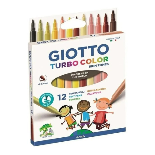 Marcadores Giotto Turbo Color Skin Tones X 12 Colores