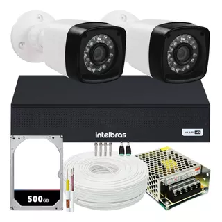 Kit Cftv 2 Câmeras Segurança Full Hd 1080p 2mp Dvr Intelbras