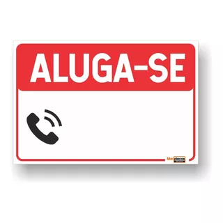 Placa Aluga-se Pvc 1mm 20x30cm