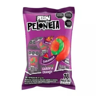 Pelon Peloneta Sabor Chamoy/sandia 18 Piezas