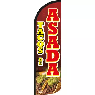 Bandera Publicitaria 4m Tacos De Asada.completa (4 X 1 Mts).
