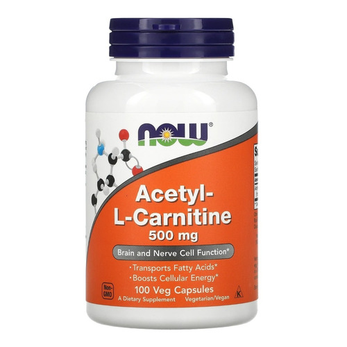 Now Foods Acetyl-l-carnitine Acetil-l-carnitina 100caps Sfn Sabor Sin sabor