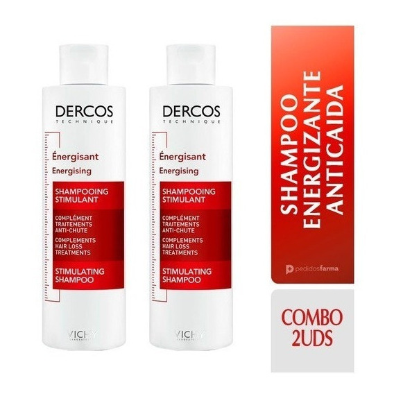 Vichy Dercos Shampoo Energizante Anticaida Combo X2 Unidades