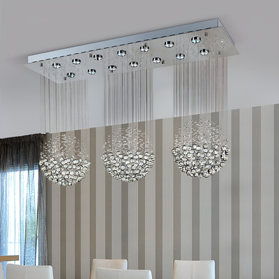 Plafon Mora Triple 7091/14 Gu10 14luces Caireles Caireles Y Base Cromada