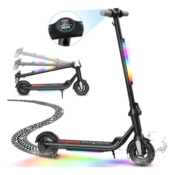 Scooter Eléctrico Niños Plegable 6'' 25km/h 250w Con Luz Led