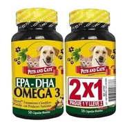  Omega 3 Para Mascotas Epa  Dha X 50 Capsulas X 2 Tarros