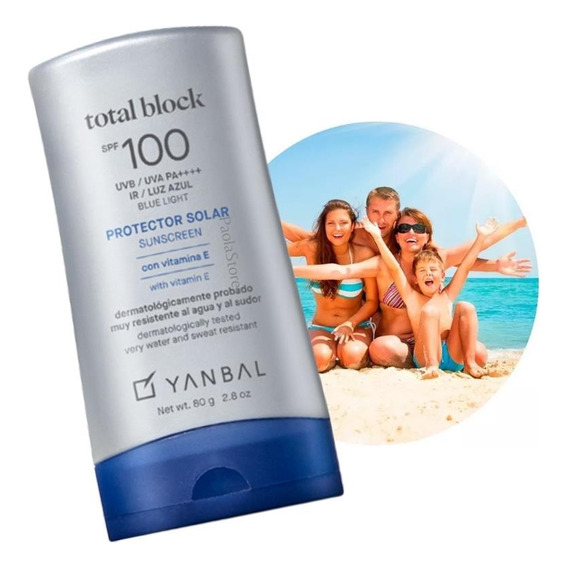 Total Block Spf100 Protector Solar 80g Con Vitamina E Yanbal