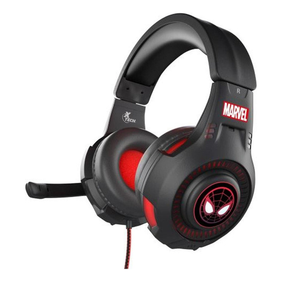 Audífonos Gamer Alámbricos Micrófono Xtech Marvel Spiderman Color Negro