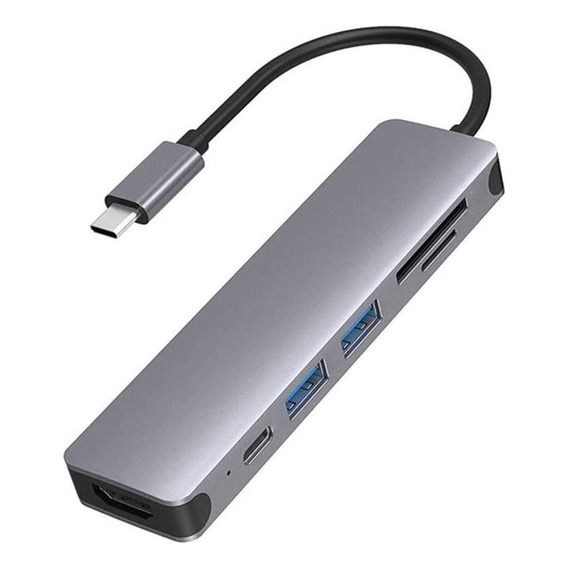 Hub Usb-c 3.0 6 En 1 Hdmi 4k Usb Sd Macbook Pro Air Pc Noteb