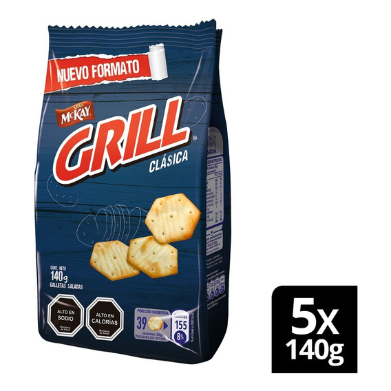 Galleta Grill® Clásica 140g X5 Unidades