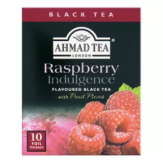 Chá Ahmad Tea London Preto Raspberry Indulgence Em Sachê 20 G 10 U