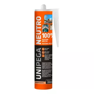 Sellador De Silicona 100% Vidrio Neutro 280 G Transparente Unipega