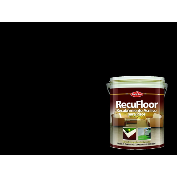 Recufloor Recubrimiento Acrilico Pisos 20 Lt Sinteplast Acabado Mate Color Negro