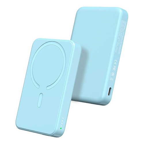 Powerbank Inalámbrica Powermag Para iPhone Magsafe 5000mah Color Celeste