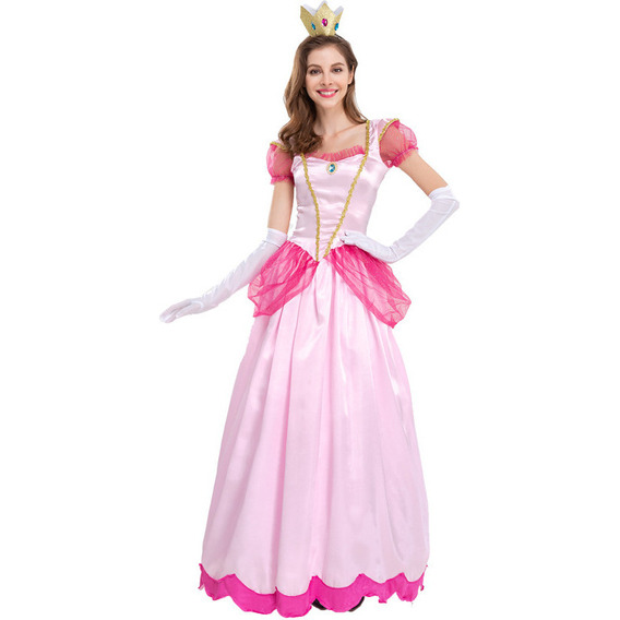 Vestido De Princesa Peach Disfraz Adulto Fiesta De Halloween