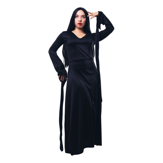 Vestido Disfraz Morticia Addams Halloween