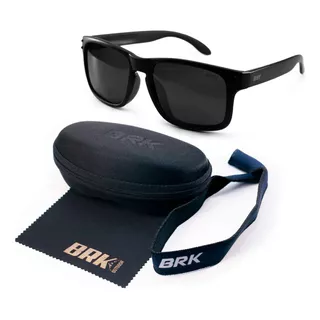 Óculos De Sol Polarizado Brk Retangular Com Preto Com Uv400