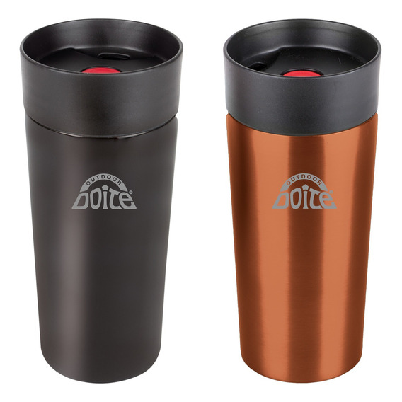 Set De 2 Termos One Touch Mug 350ml Cobre Negro Doite