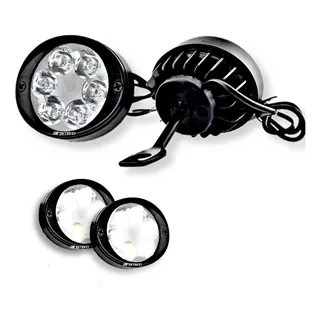 2 Faros Ovalado 6 Led Moto Aux. 18w Neblinero Fijo/estrobo