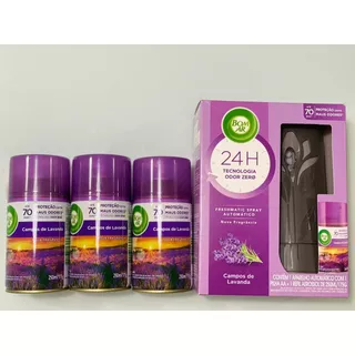 Odorizador Bom Ar Freshmatic Aprelho + 3 Refis Lavanda 