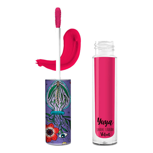 Yuya Labial Liquido Mate Apapacho 3g Lipstick Larga Duración Color Rosa oscuro