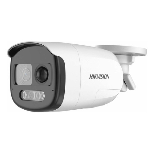 Hikvision Cámara de Seguridad Metalica Tipo Bala TURBOHD 2 MP Micrófono Integrado Tecnología ColorVu para Imagen a Color 24/7 Protección IP67 Para Uso Exterior Sensor PIR + Sirena y Salida de Audio