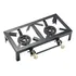 Anafe a Gas con 2 Hornallas Portatil Camping Color Negro
